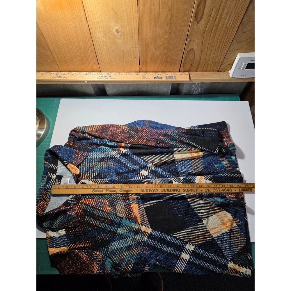 LIBRA GEO PATCHWORK LONG SLEEVE BUTTON WOMENS SHIRT SZ XL style 24039 0526-22 - Picture 10 of 15